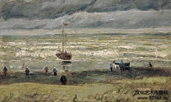 《Sea at Scheveningen（斯赫弗宁的海景）》，凡高